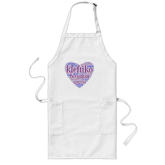 Tablier Long Long tablier de nourriture grecque (Devant)