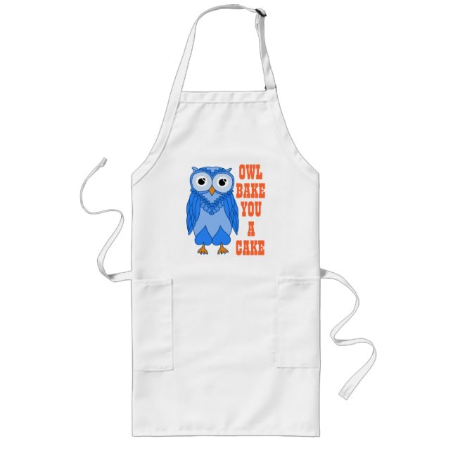 Tablier Long Long tablier : Hibou bleu (Devant)