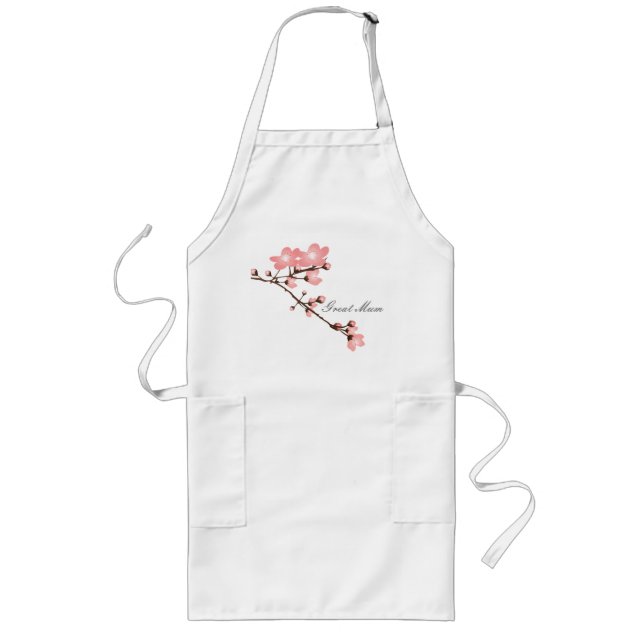 Tablier Long Long tablier personnalisé de fleurs de cerisier (Devant)