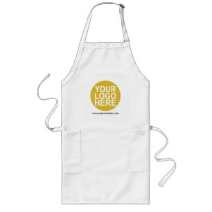 Tablier Long Long White Apron with Company Logo