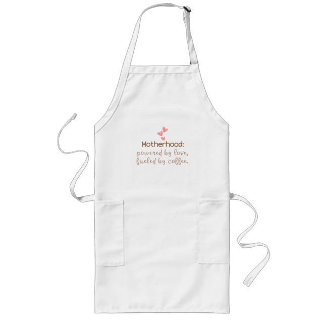 Tablier Long Love & Coffee Maman Typographie de la vie Imprimer (Devant)