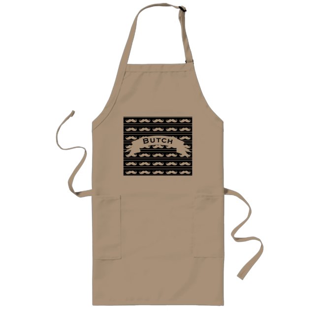 Tablier Long M. Mustache Hipster Motif (Devant)