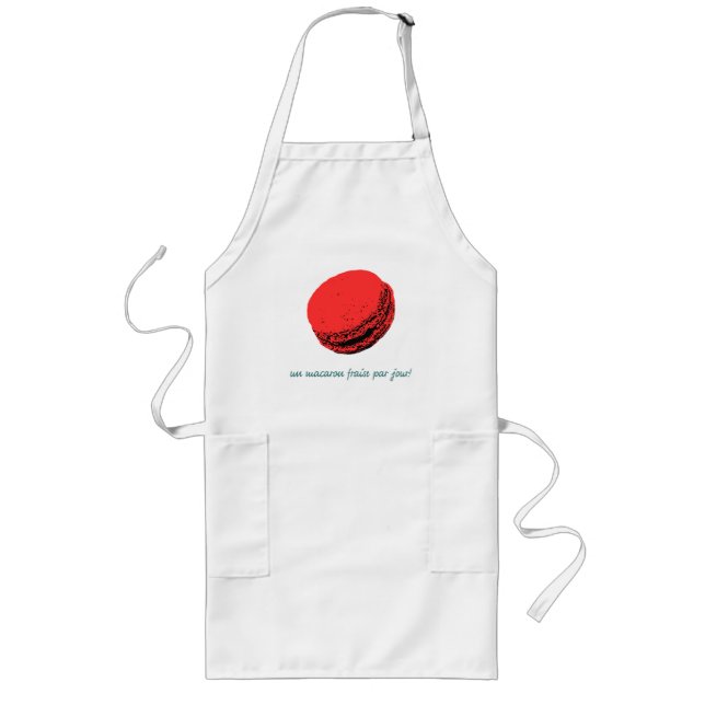 Tablier Long macaron aux fraises (Devant)