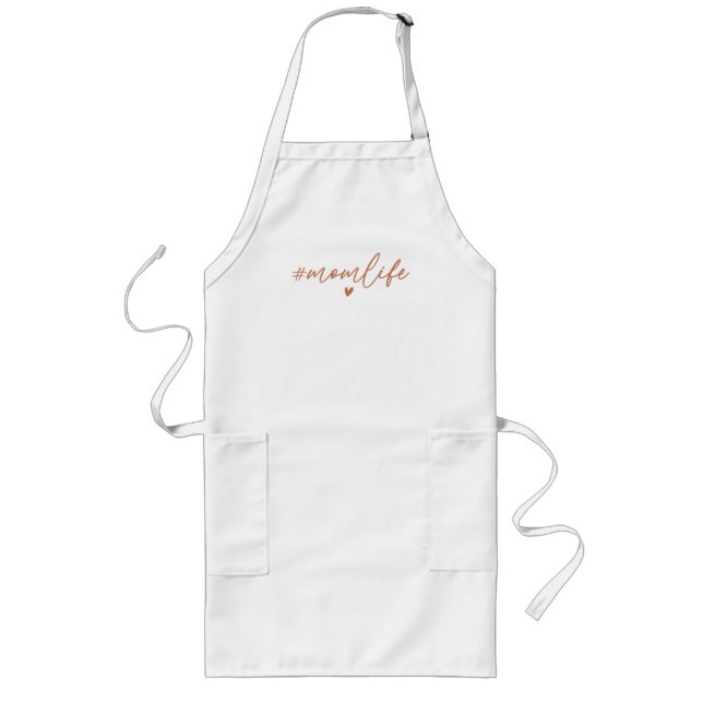 Tablier Long Maman Vie - Design de charme rustique (Devant)