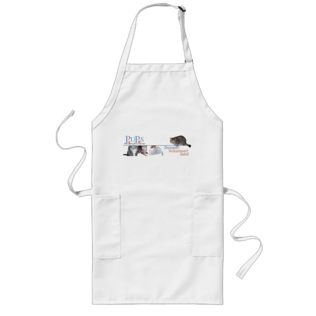 Tablier Long Marchandise de logo de PUPs avec des chats (Devant)