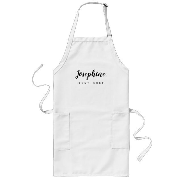 Tablier Long Meilleur nom de script de chef simple personnalisé (Devant)