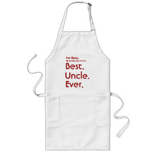 Tablier Long Meilleur oncle nommé fait sur commande Ever Red e