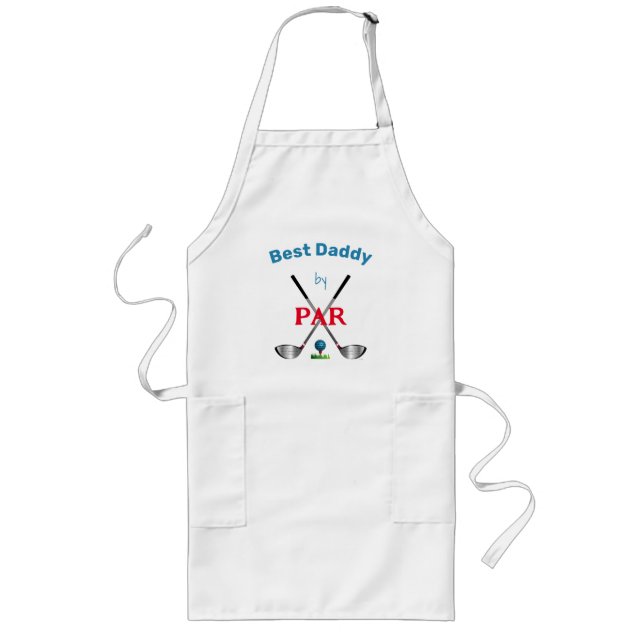 Tablier Long Meilleur papa par PAR, Golf, Clubs, Amusants (Devant)