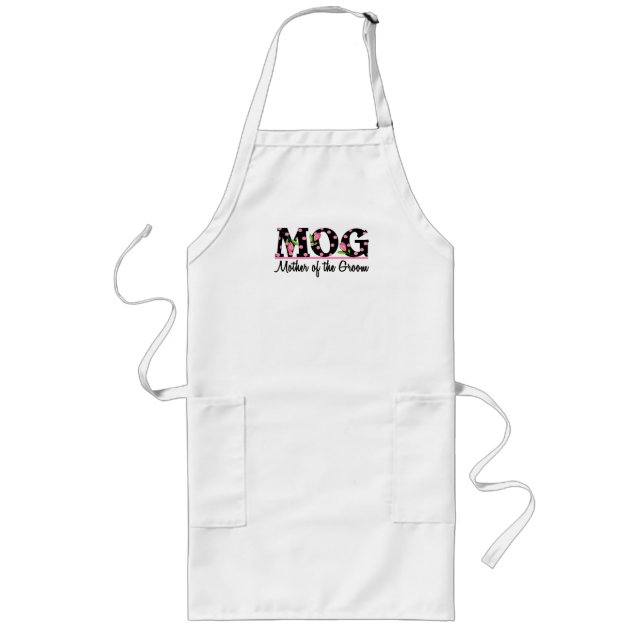 Tablier Long Mère du lettrage de tulipe du marié (MOG) (Devant)