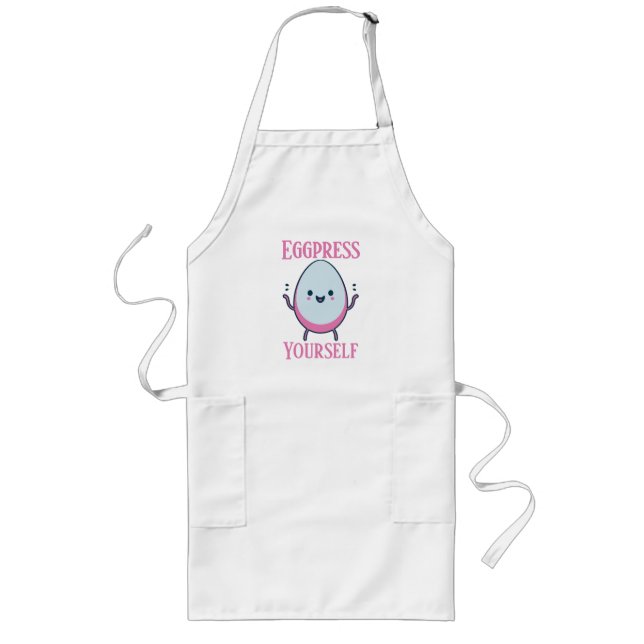 Tablier Long Mignonne "Eggpress You self" Cuisine amusante (Devant)