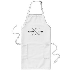 Tablier Long Monogramme simple et élégant Noir et Blanc