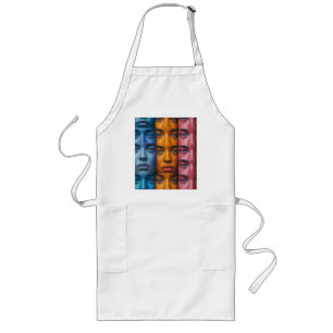 Tablier Long Motif des faces colorées