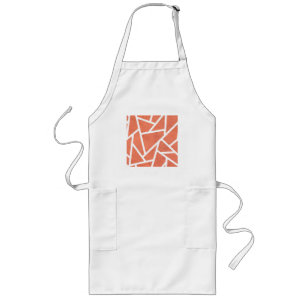 Tablier Long Motif en mosaïque orange mandarin
