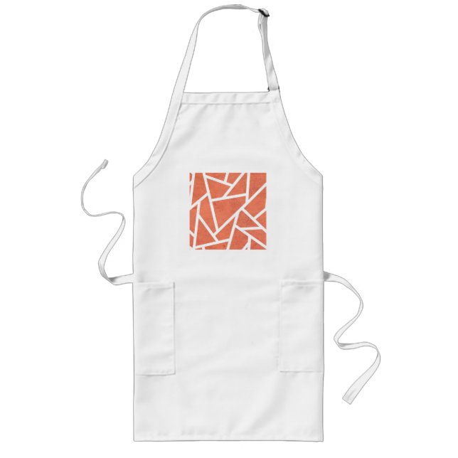 Tablier Long Motif en mosaïque orange mandarin (Devant)