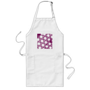 Tablier Long Motif géométrique à baies et blanc