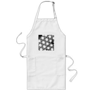 Tablier Long Motif géométrique noir et blanc