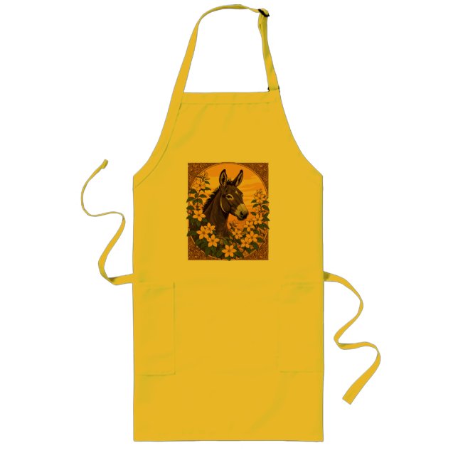 Tablier Long Mule Pack Animal Entouré De Flux De Jasmin Jaune (Devant)