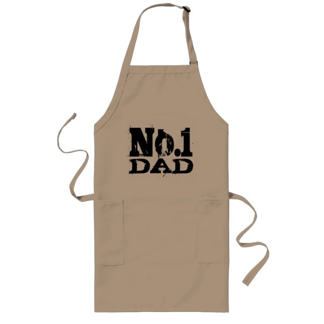 Tablier Long No. 1 Meilleur tablier papa BBQ au monde | Numéro  (Devant)