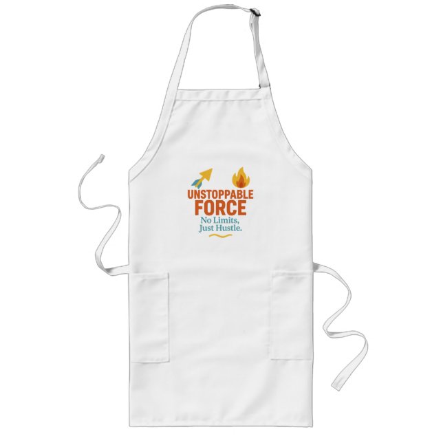 Tablier Long No Limits, Just Hustle | Motivational Long Apron (Devant)