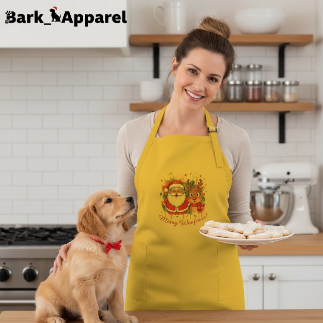 Tablier Long Noël Père Noël & Reindeer personnalisable (Créateur téléchargé)