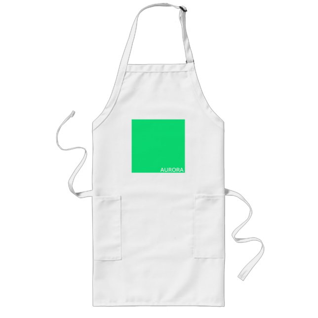 Tablier Long Nom de couleur verte Aurora (Devant)