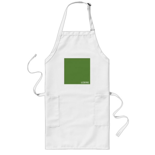 Tablier Long Nom de la couleur verte Loerie (Devant)
