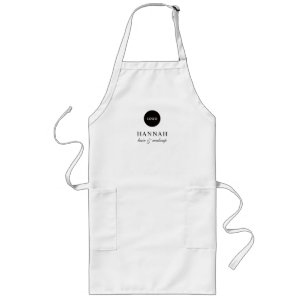 Tablier Long Nom d'entreprise de maquillage de cheveux de logo