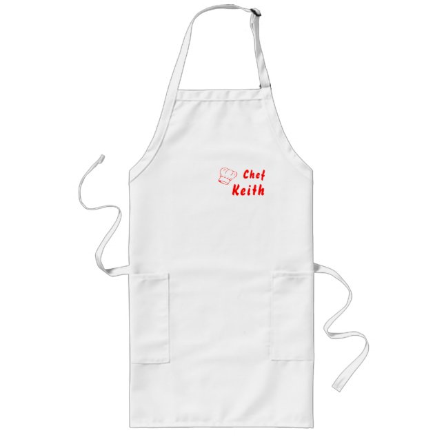Tablier Long Nom du Casquette du chef blanc rouge (Devant)