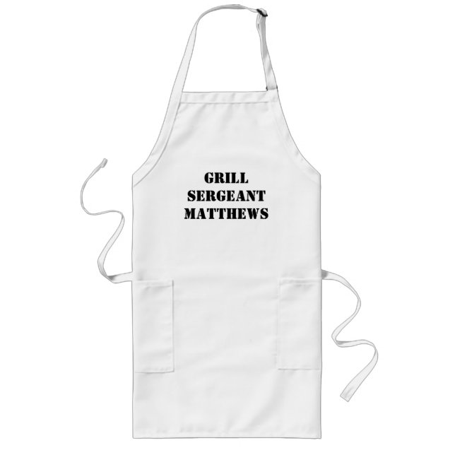 Tablier Long Nom du sergent Grill (Devant)