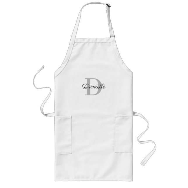 Tablier Long Nom personnalisé chic moderne Monogramme Typograph (Devant)