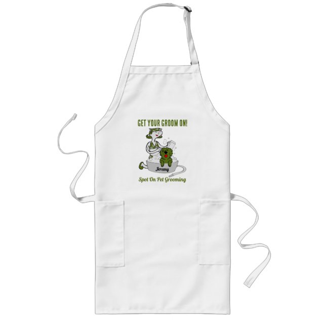 Tablier Long Nom vert Obtenez votre chambre sur le Groomer pour (Devant)
