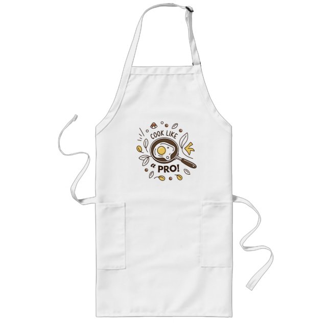 Tablier Long Oeuf en Pan Illustration - Délicieux petit déjeune (Devant)
