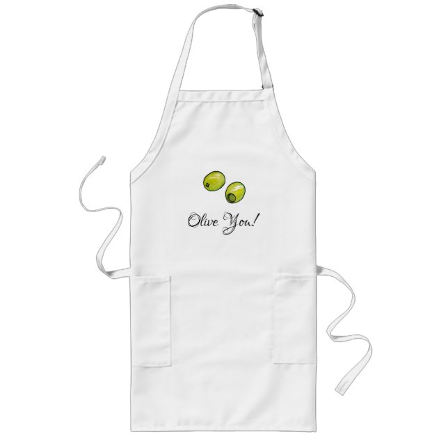 Tablier Long Olive (Devant)