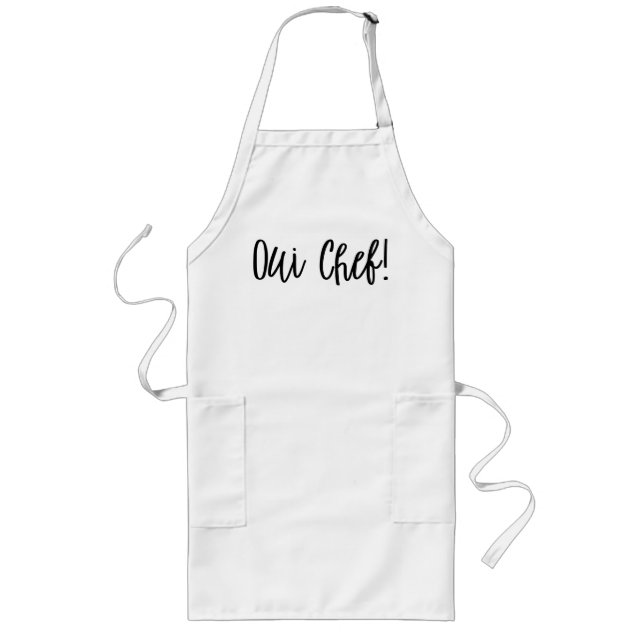 Tablier Long Oui Chef cuisinier français (Devant)