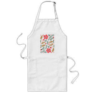 Tablier Long Paix Amour et Fleurs Rétro Boho Floral