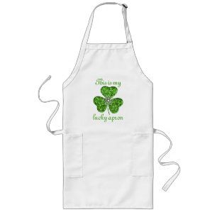 Tablier Long Parties scintillant Shamrock Et Fleur Apron