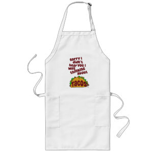Tablier Long Penser à Tacos Amusant Conception d'Humour aliment