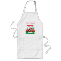 Père Noël In Golf Panier Joyeux Noël