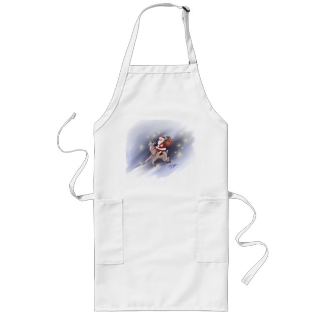 Tablier Long Père Noël livre Apron (Devant)