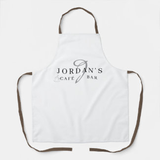 Tablier long personnalisé blanc pour café Barista