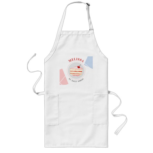 Tablier Long Personnalisé Nom Baker Bakery Chef Cook (Devant)