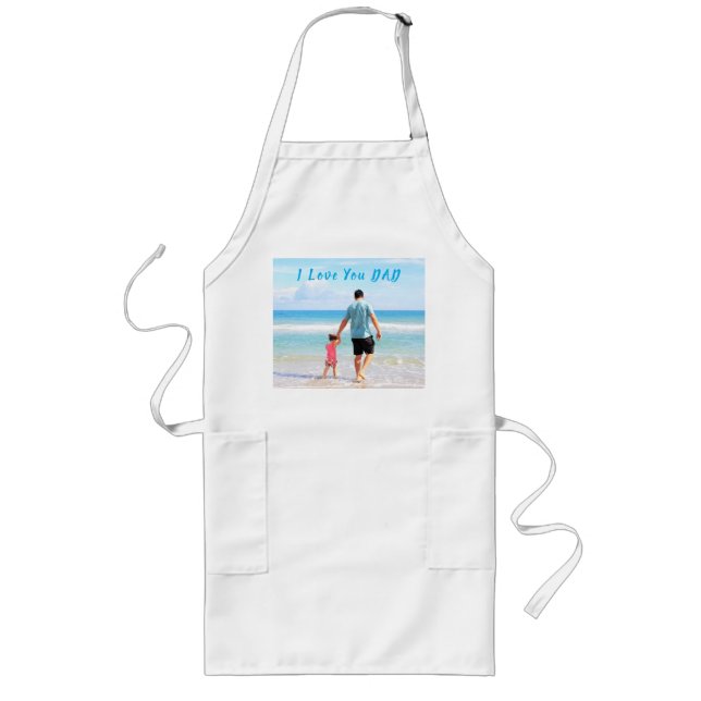 Tablier Long Personnalisé Ton père Photo Apron avec Texte (Devant)