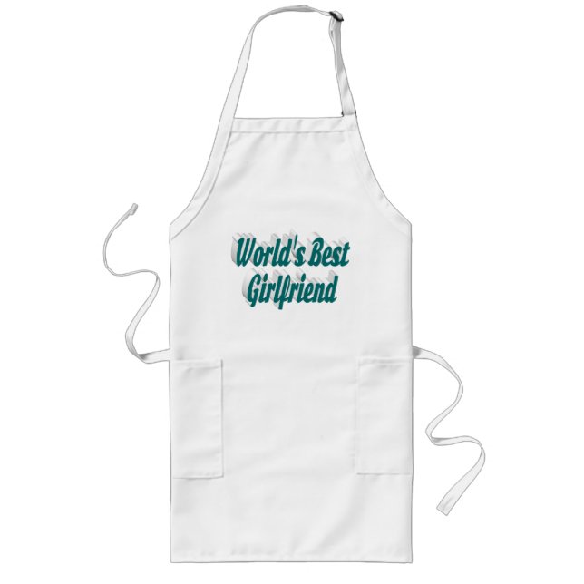 Tablier Long Petite amie typographie verte (Devant)