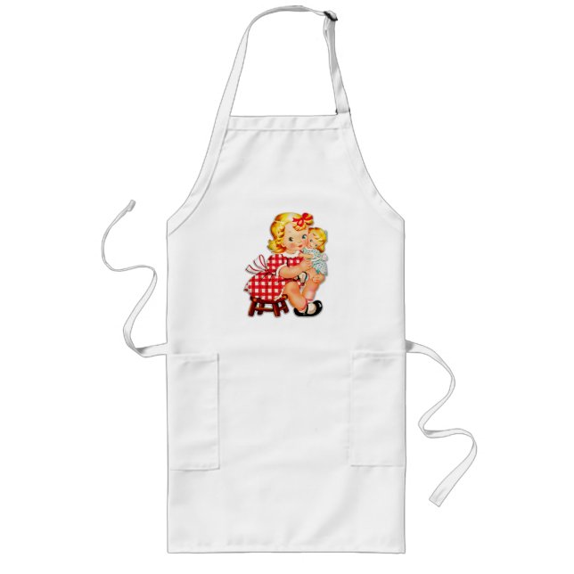 Tablier Long Petite fille retro vintage poupée (Devant)