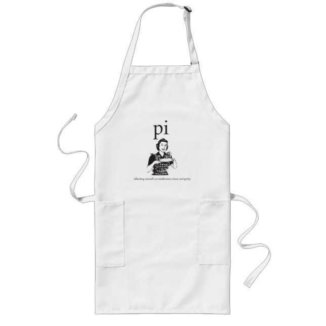 Tablier Long Pi/tarte affecte l'humour nerd de circonférence (Devant)
