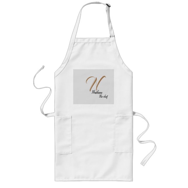Tablier Long Pièce de monogramme initiale (Devant)