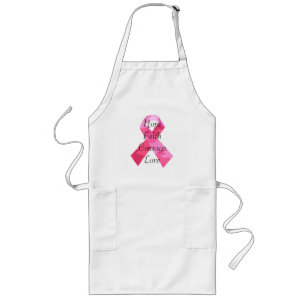 Tablier Long Pink Camouflage Ribbon Faith Apron