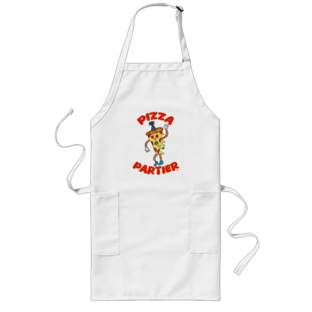Tablier Long Pizza Partier Drôle Drôle Dessin Cartouche (Devant)