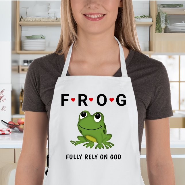 Tablier Long Pleinement confiance en Dieu Coeurs de Grenouille (Créateur téléchargé)