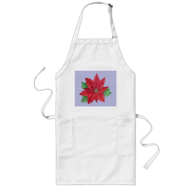 Tablier Long Poinsettia Apron - Lavande (Devant)